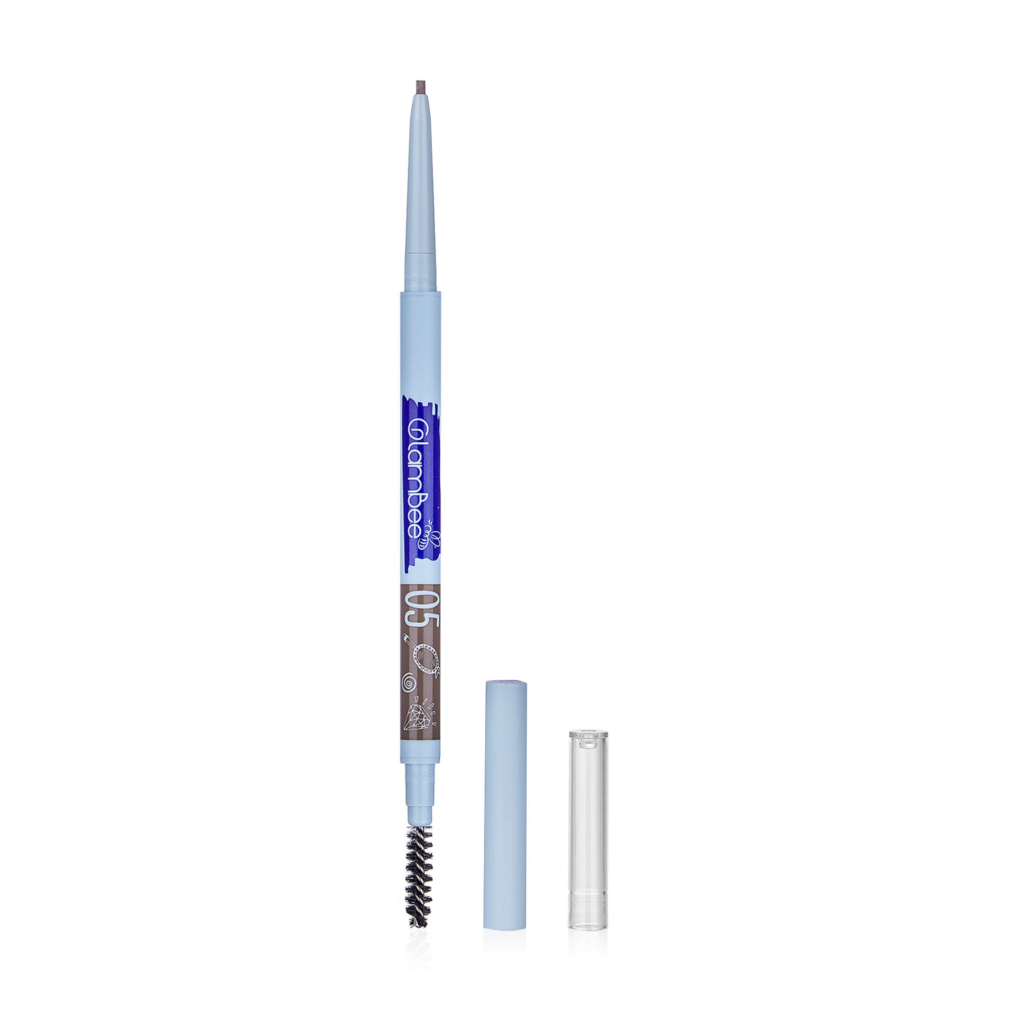 Тонкий олівець для брів GlamBee Brow Pencil Slim механічний, 05, 0.1  г